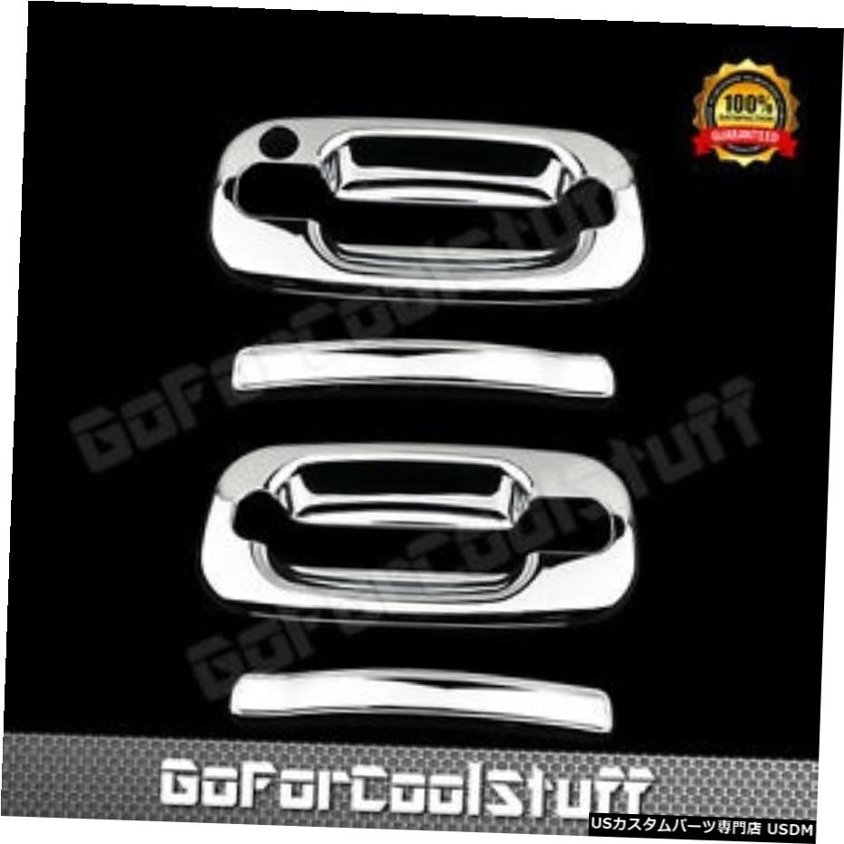 クロームメッキ Gmcユーコン00-06クローム2ドアハンドルカバー、助手席キーホールなし For Gmc Yukon 00-06 Chrome 2 Doors Handles Covers W/Out Passenger Keyhole 【並行輸入品】