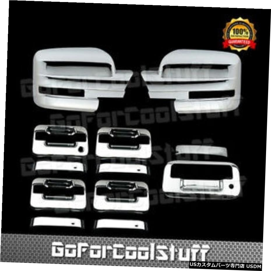 クロームメッキ For Ford F-150 09 10 11 12 13 14 Chrome Mirror Door Handle Tailgate Cover W/O PK 【並行輸入品】