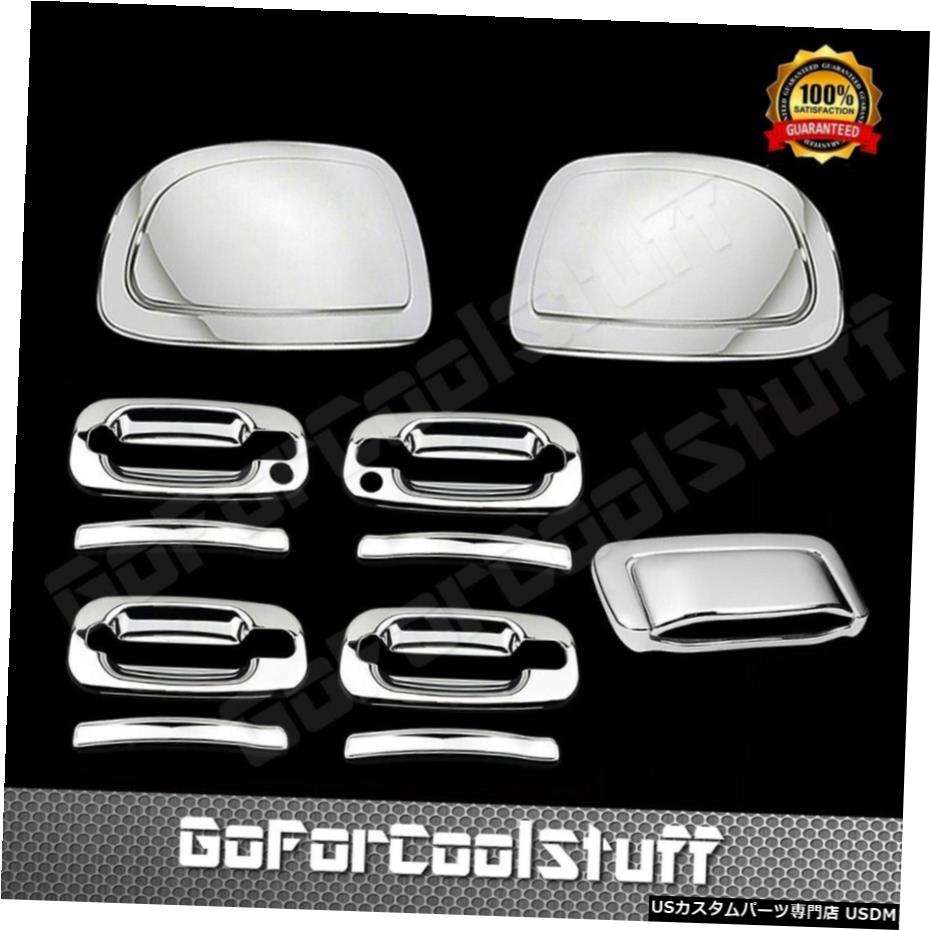 クロームメッキ For Chevy Suburban 02-06 Chrome Mirror Cap Door Handle+Trunk Tailgate Cover Pskh 【並行輸入品】