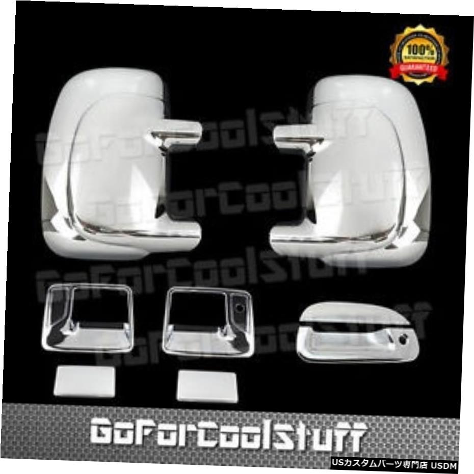 クロームメッキ For Ford F250 99-06 Chrome Mirror, 2 Door Handle & Trunk Tailgate Cover W/O Pskh 【並行輸入品】