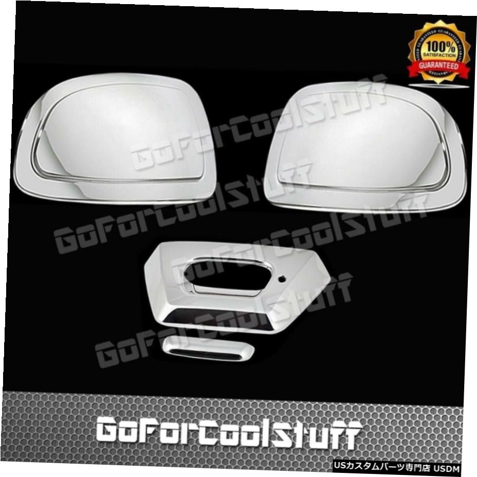 クロームメッキ For 02-06 Chevy Avalanche Mirror Cap + Trunk Tailgate Handle W/ Kh Chrome Cover 【並行輸入品】