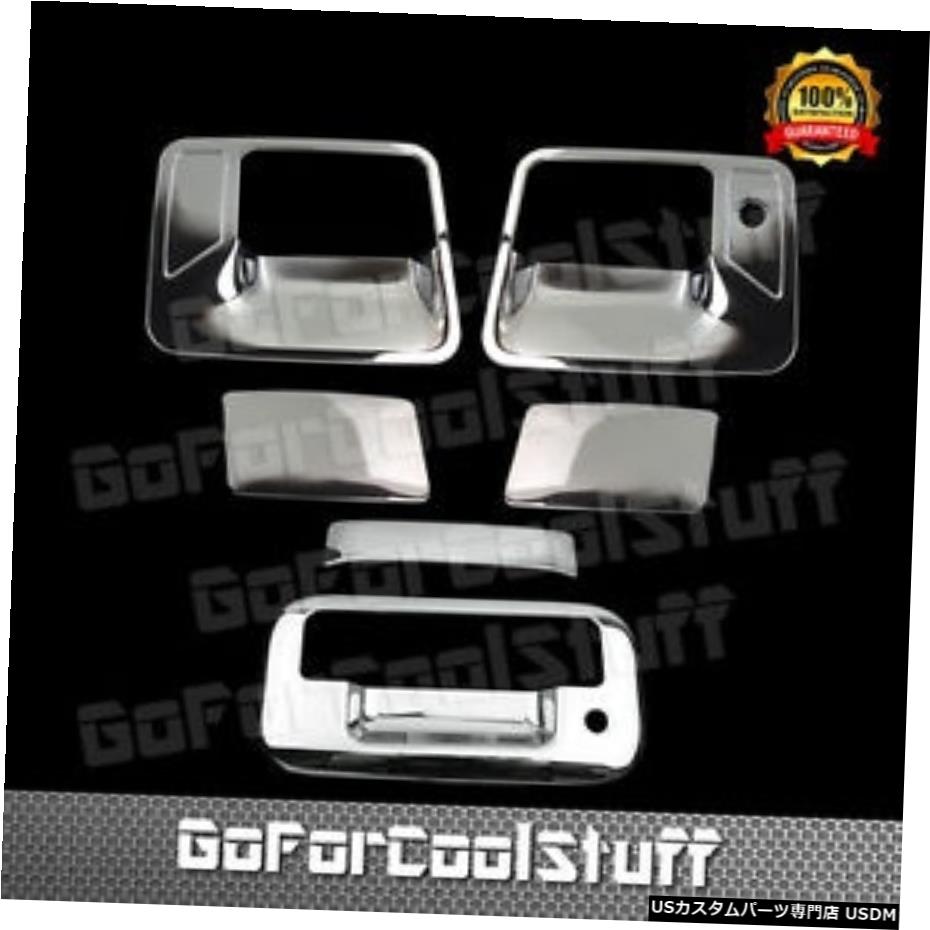 クロームメッキ 2008-16フォードF250F350スーパーデューティクローム2ドアハンドルテールゲートカバー For 2008-16 Ford F250 F350 Super Duty Chrome 2 Door Handle Tailgate Cover 【並行輸入品】