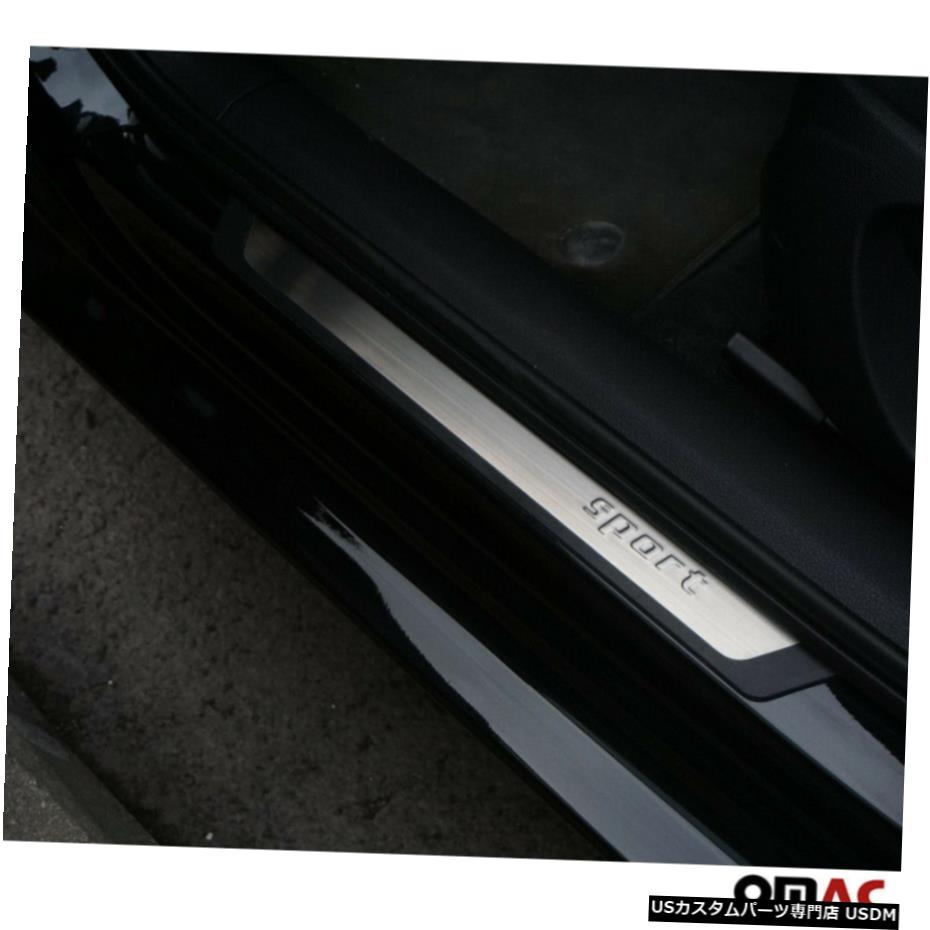クロームメッキ For GMC Yukon Yukon XL 1500 Door Sill Cover Protector Guard Flexible S. Steel 【並行輸入品】