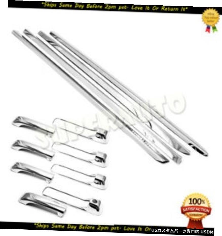 クロームメッキ For 2009-18 Ram 1500+2500+3500 CREW 4DR Handles+Window Molding Sills Overlays 【並行輸入品】