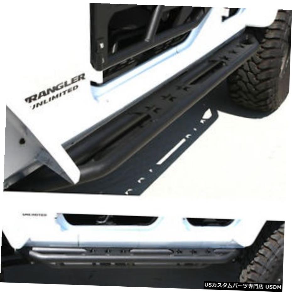 クロームメッキ Side Step Armor Rocker Slider Tube Running Board for 07-18 Jeep JK Wrangler 【並行輸入品】