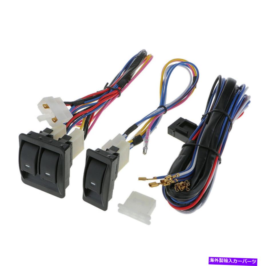 WINDOW SWITCH 1セットのユニバーサルオートパワーウィンドウホルダー＆ワイヤーハーネスとスイッチ 1 Set Universal Auto Power Window Switches with Holder & Wire Harness 【並行輸入品】