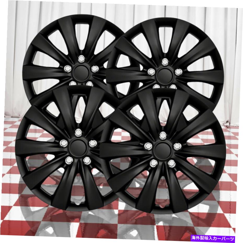 Wheel Covers Set of 4 4グロスブラック10スポーク2011年から2013年のトヨタカローラのための16" ホイールカバーのセット Set of 4 Gloss Black 10 Spoke 16" Wheel Covers for 2011-2013 Toyota Corolla 【並行輸入品】|カスタムパーツ WORLD倉庫