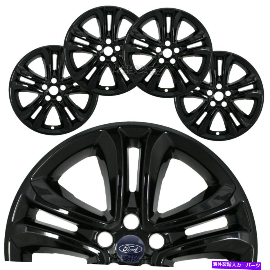 Wheel Covers Set of 4 4つのフィットフォードエッジSEL 2019 2020黒18\