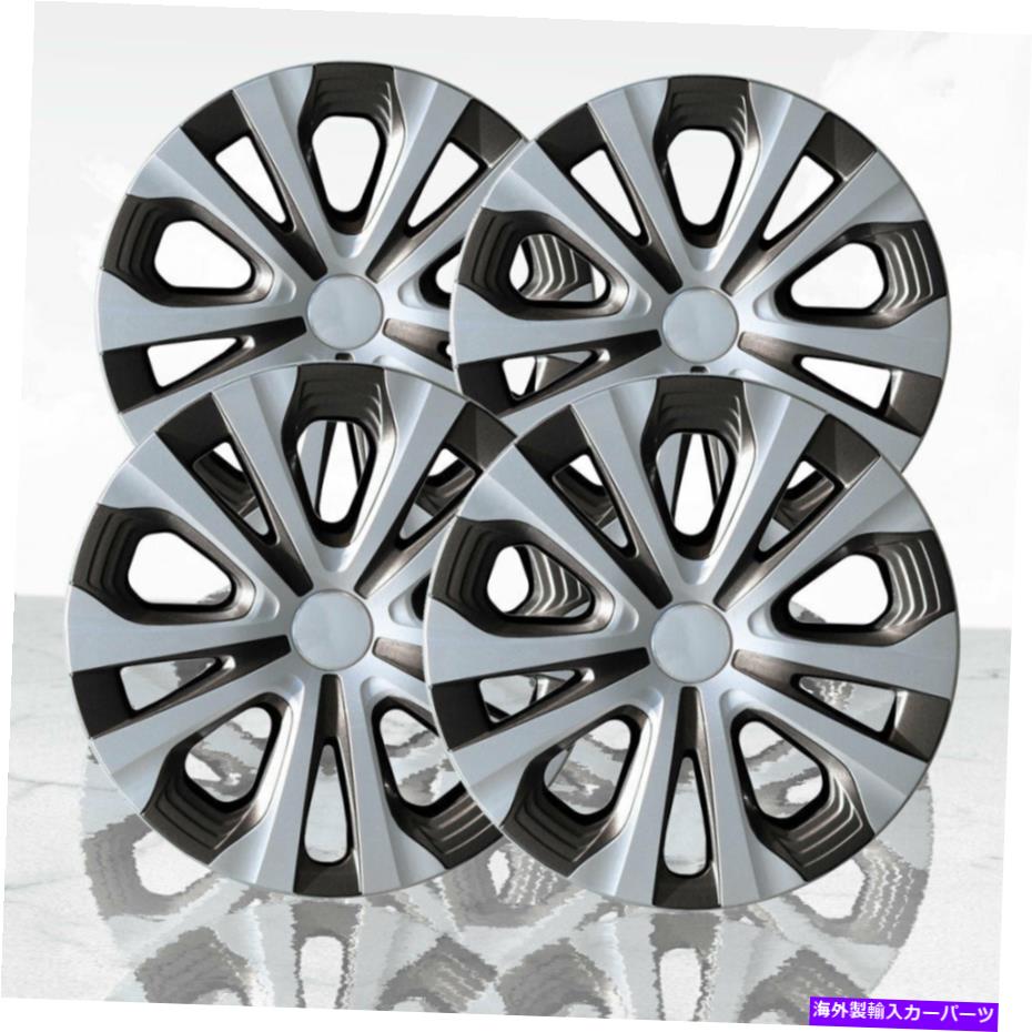 Wheel Covers Set of 4 シルバー/チャコール - 4 15" 個セット10分割は、2016年から2020年プリウス用ホイールカバーのスポーク Set of 4 15" 10 Split Spoke Wheel Covers for 2016-2020 Prius - Silver/Charcoal 【並行輸入品】｜カスタムパーツ WORLD倉庫