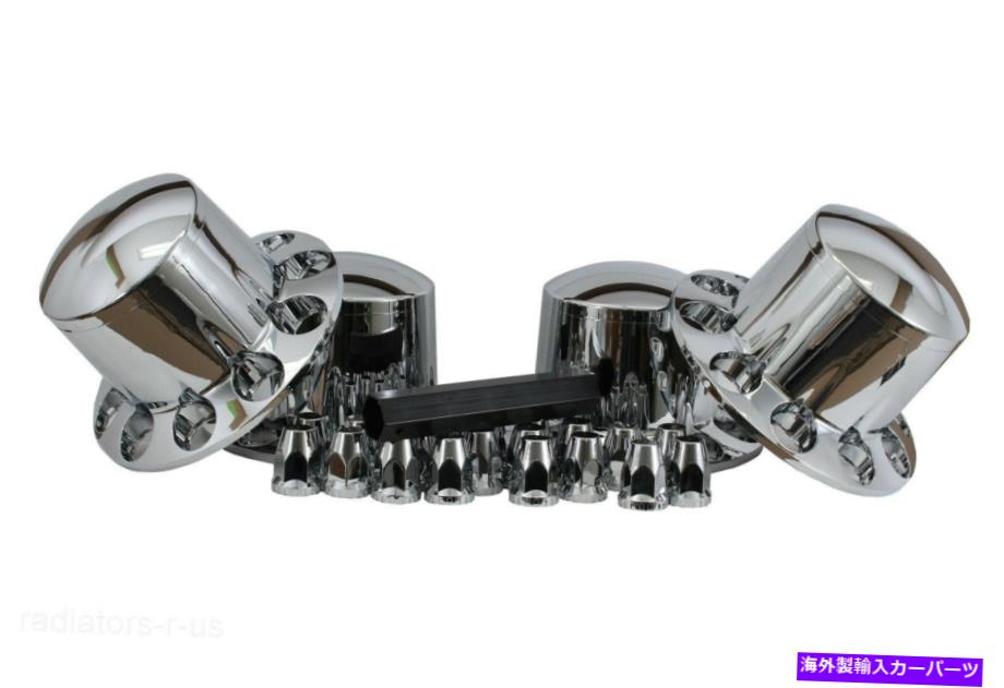 Wheel Covers Set of 4 クロームリアホイールアクスルハブカバーキットセミABS 33ミリメートルナット4のプラスチックセットをカバー Chrome Rear Wheel Axle Hub Cover Kit Semi ABS 33mm Nut Covers Plastic Set of 4 【並行輸入品】