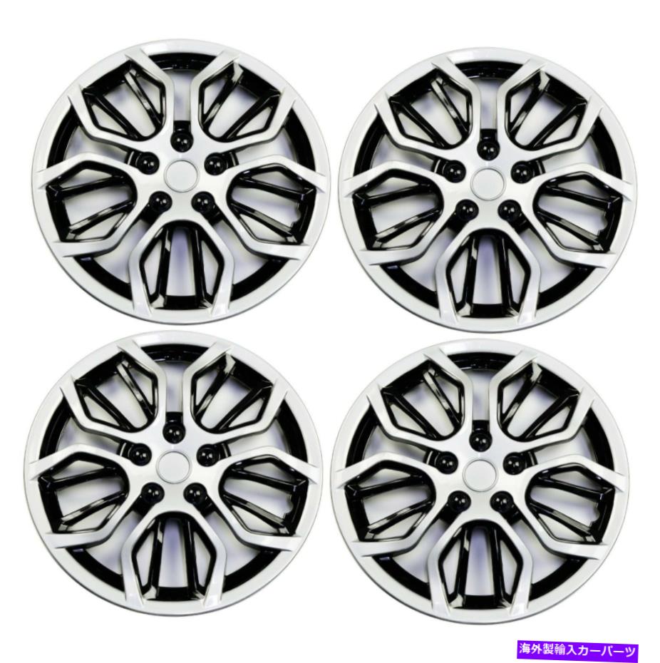 Wheel Covers Set of 4 4ワンピース14" インチのハブキャップシルバー・リムカバーフィット感のためのスチールホイールカバーキャップのセット Set of 4 Piece 14" Inch Hub Cap Silver Rim Cover Fit For Steel Wheel Covers Caps 【並行輸入品】｜カスタムパーツ WORLD倉庫
