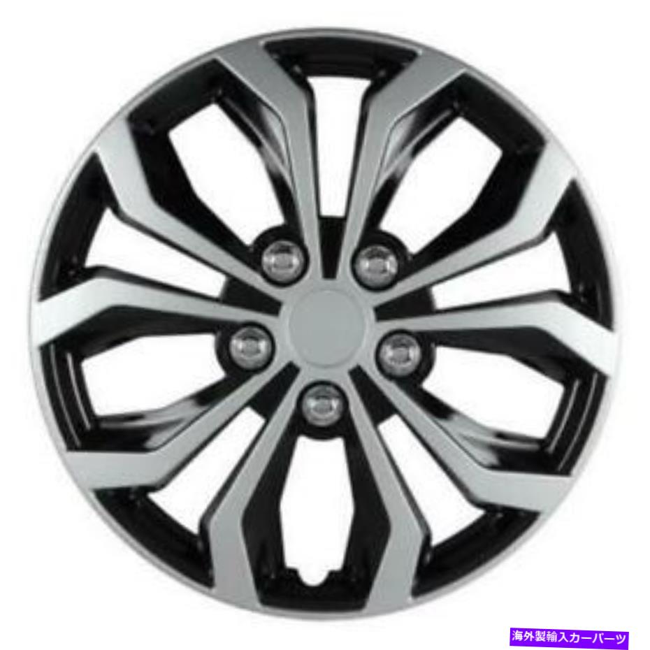 Wheel Covers Set of 4 パイロットホイールがスパイダーパフォーマンス4の15インチブラック/シルバーABSプラスチックセットをカバー Pilot Wheel Covers Spyder Performance 15 Inch Black/Silver ABS Plastic Set of 4 【並行輸入品】