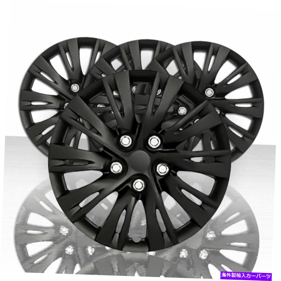 Wheel Covers Set of 4 16" 4ブラックホイールのセットスナップオンフル・ハブキャップはR16タイヤ＆スチールリムフィットカバー 16" Set of 4 Black Wheel Covers Snap On Full Hub Caps fit R16 Tire & Steel Rim 【並行輸入品】｜カスタムパーツ WORLD倉庫