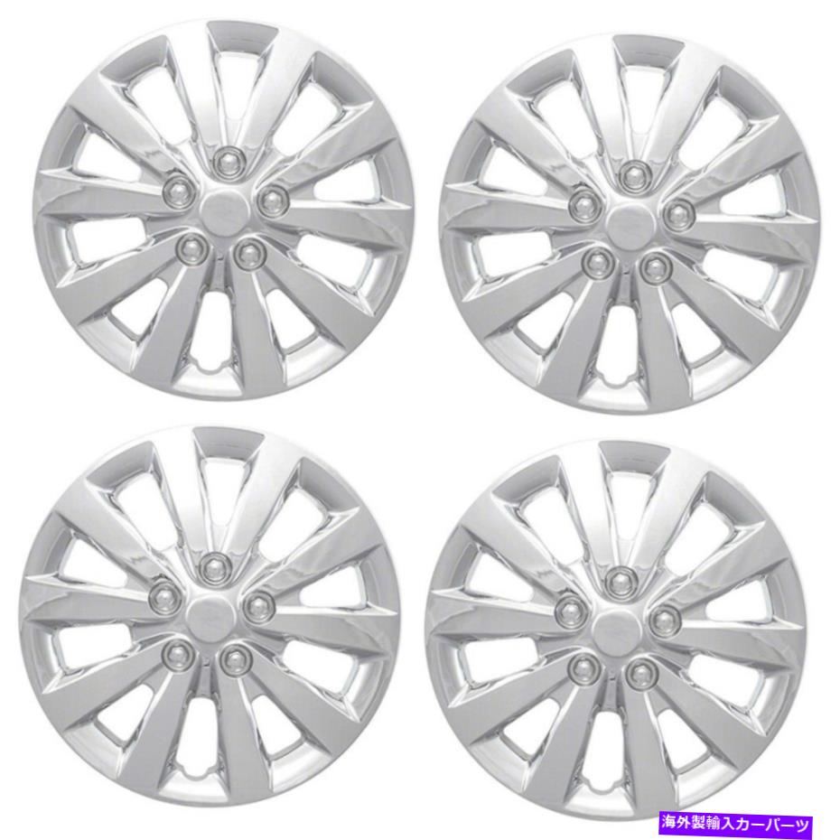 Wheel Covers Set of 4 4クロームホイールのセット16" がカバースナップオンのフルハブキャップはR16タイヤ＆スチール・リムフィット 16" Set of 4 Chrome Wheel Covers Snap On Full Hub Caps fit R16 Tire & Steel Rim 【並行輸入品】｜カスタムパーツ WORLD倉庫