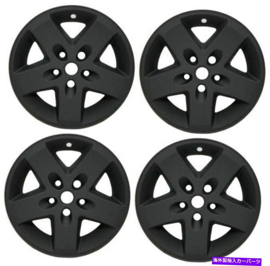 Wheel Covers Set of 4 4ジープラングラーマットブラックホイールスキンライナーは17\