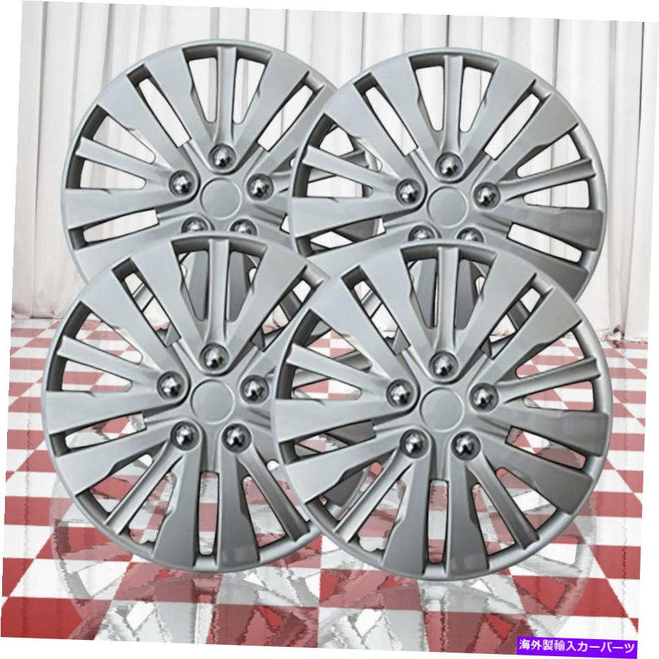 Wheel Covers Set of 4 4フロントとリアシルバー15スポーク16" ホイールカバーのセット Set of 4 Front and Rear Silver 15 Spoke 16" Wheel Covers 【並行輸入品】｜カスタムパーツ WORLD倉庫