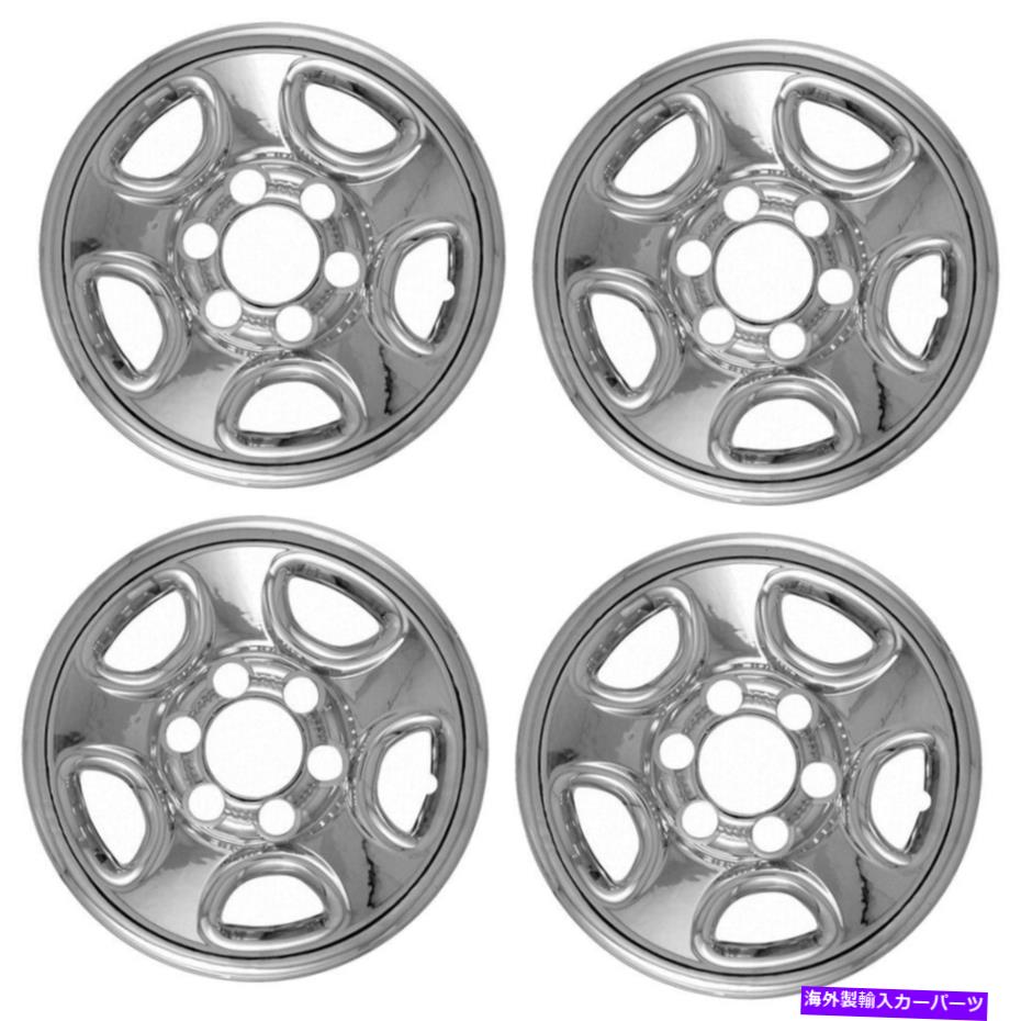 Wheel Covers Set of 4 4シボレー1500のセット6ラグ16' クロームホイールスキンアナルシミュレータホイールキャップカバー Set of 4 Chevy 1500 6 Lug 16' Chrome Wheel Skins Rim Simulators hubcaps Covers 【並行輸入品】