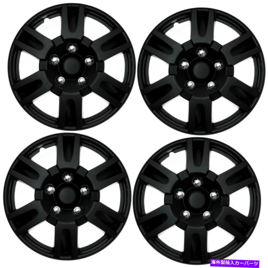 Wheel Covers Set of 4 15" マットブラックハブの4 PcのセットOEMスチールホイールのフルラグスキンアナルカバーキャップ 4 Pc Set of 15" Matte Black Hub Caps Full Lug Skin Rim Cover for OEM Steel Wheel 【並行輸入品】｜カスタムパーツ WORLD倉庫