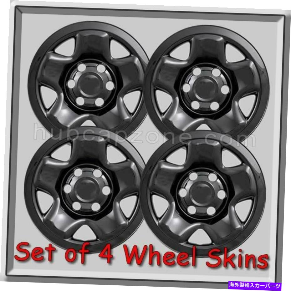Wheel Covers Set of 4 4つのブラックホイールスキンホイールキャップ16\