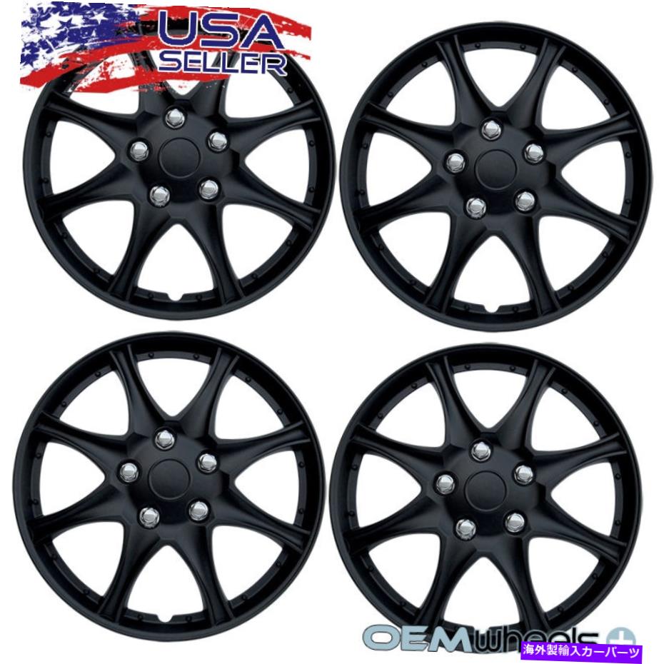 Wheel Covers Set of 4 4新しいOEMマットブラック16\