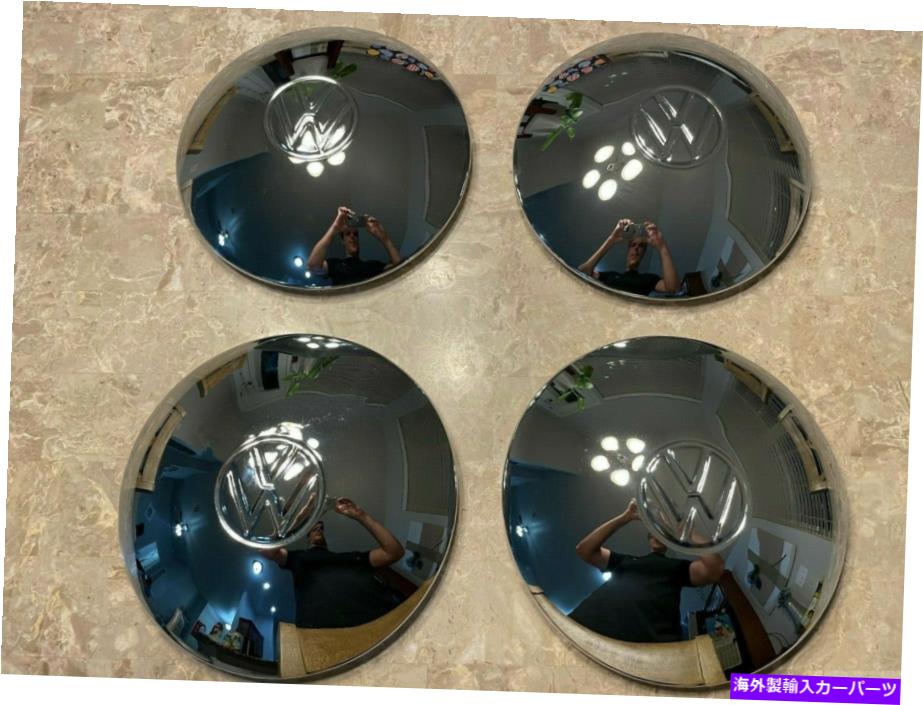 Wheel Covers Set of 4 4クロームヴィンテージフォルクスワーゲンVWビートルバスバグのセット** DAMAGED **クロームメッキハブキャップ Set of 4 Chromed Vintage Volkswagen VW Beetle Bus Bug **DAMAGED** Chromed Hubcap 【並行輸入品】