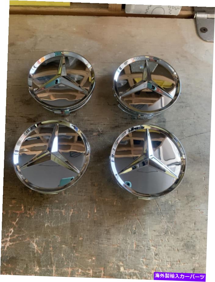Wheel Covers Set of 4 4個のクロームホイールを挿入フィット全てのMercedesホイールセットとメルセデスベンツスター Mercedes Benz Star with Chrome Wheel Insert Fit All Mercedes Wheels Set Of 4 Pcs 【並行輸入品】