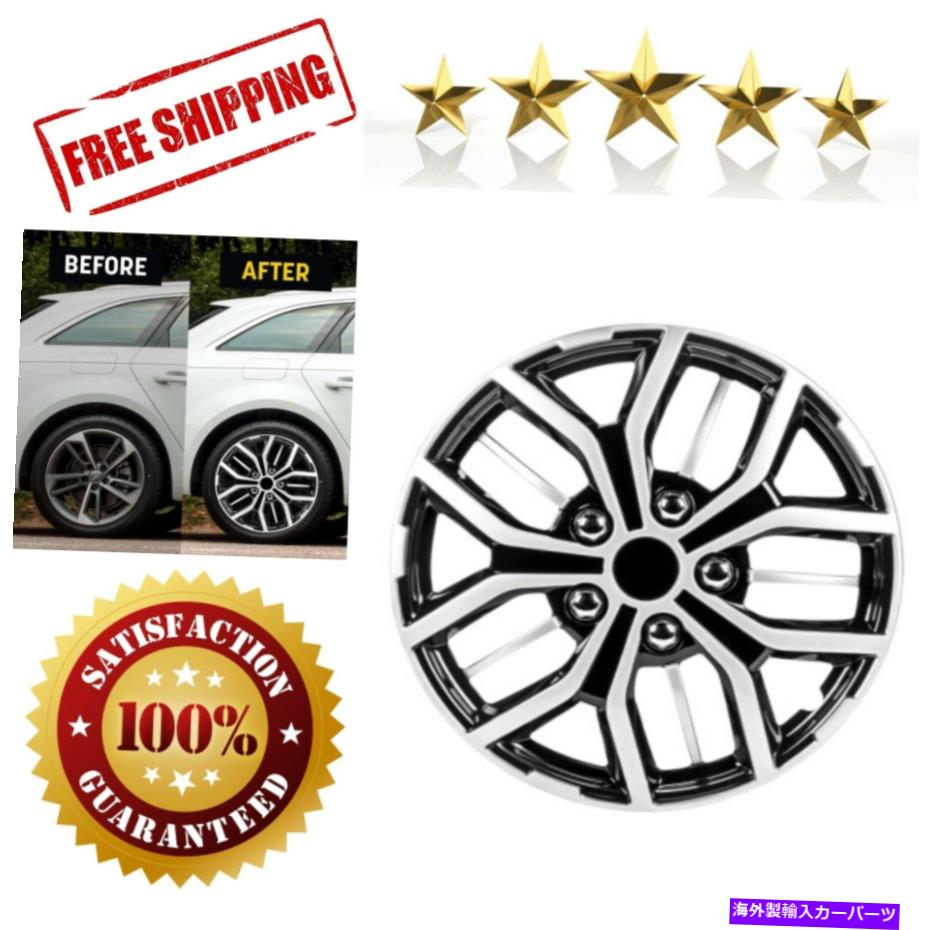 Wheel Covers Set of 4 4つのはめあいのユニバーサルハブキャップホイールカバー両セットトヨタフォルクスワーゲンシボレーシボレー Universal Hubcap Wheel Cover Car Set of 4 Fits Toyota Volkswagen Chevy Chevrolet 【並行輸入品】｜カスタムパーツ WORLD倉庫