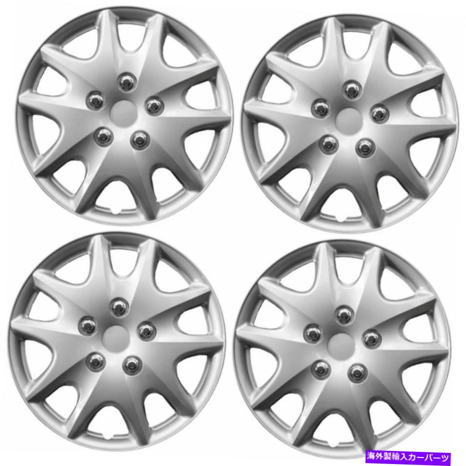 Wheel Covers Set of 4 NEWハブは4の-Set「」シルバー15スタイル1009のフルホイールリムカバーユニバーサルキャップ NEW Hub Caps Style 1009 Full Wheel Rim Cover Universal Silver 15'' -Set of 4 【並行輸入品】