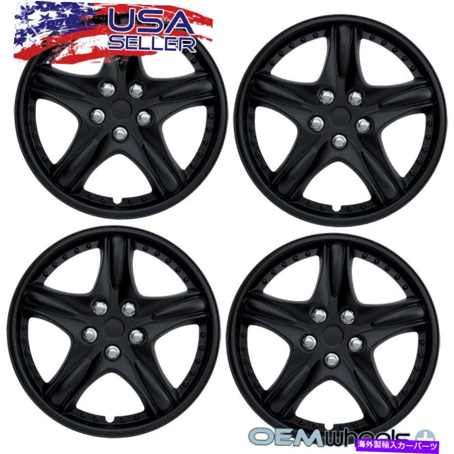 Wheel Covers Set of 4 4新しいOEMマットブラック15\