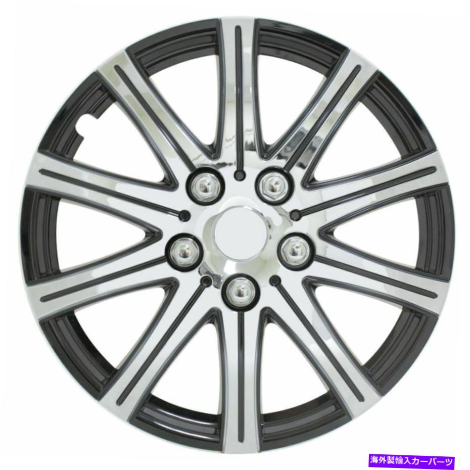 Wheel Covers Set of 4 パイロットシルバーとブラックユニバーサル・15\