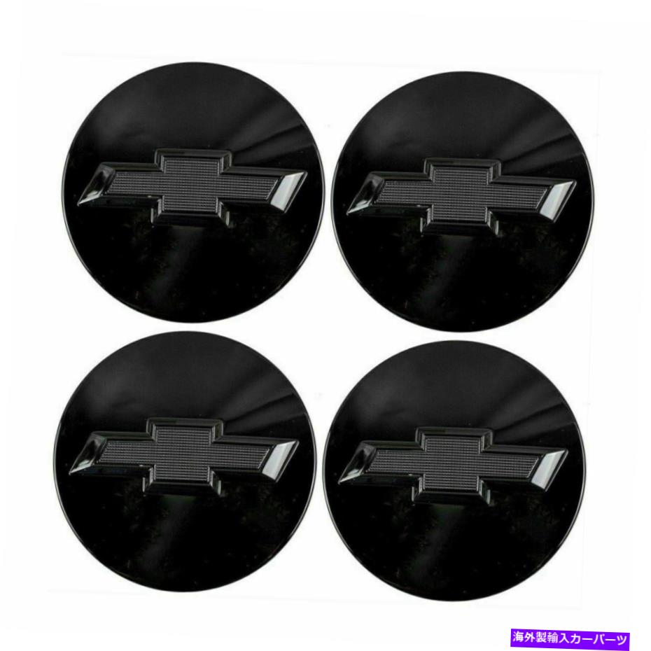 Wheel Covers Set of 4 4 OEMホイールセンターハブキャップカバーグロスブラックボウタイロゴ83ミリメートル3.25\