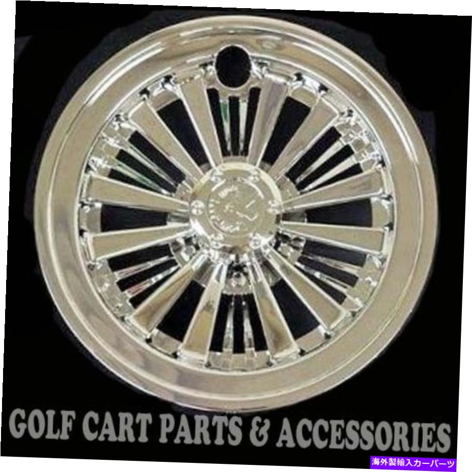 Wheel Covers Set of 4 CHROME 10" ゴルフカートのハブキャップ - EZGO、CLUB CAR、YAMAHA - 4本のホイールカバーのセット CHROME 10" Golf Cart Hub Caps - EZGO, CLUB CAR, YAMAHA - Set of 4 Wheel Covers 【並行輸入品】｜カスタムパーツ WORLD倉庫