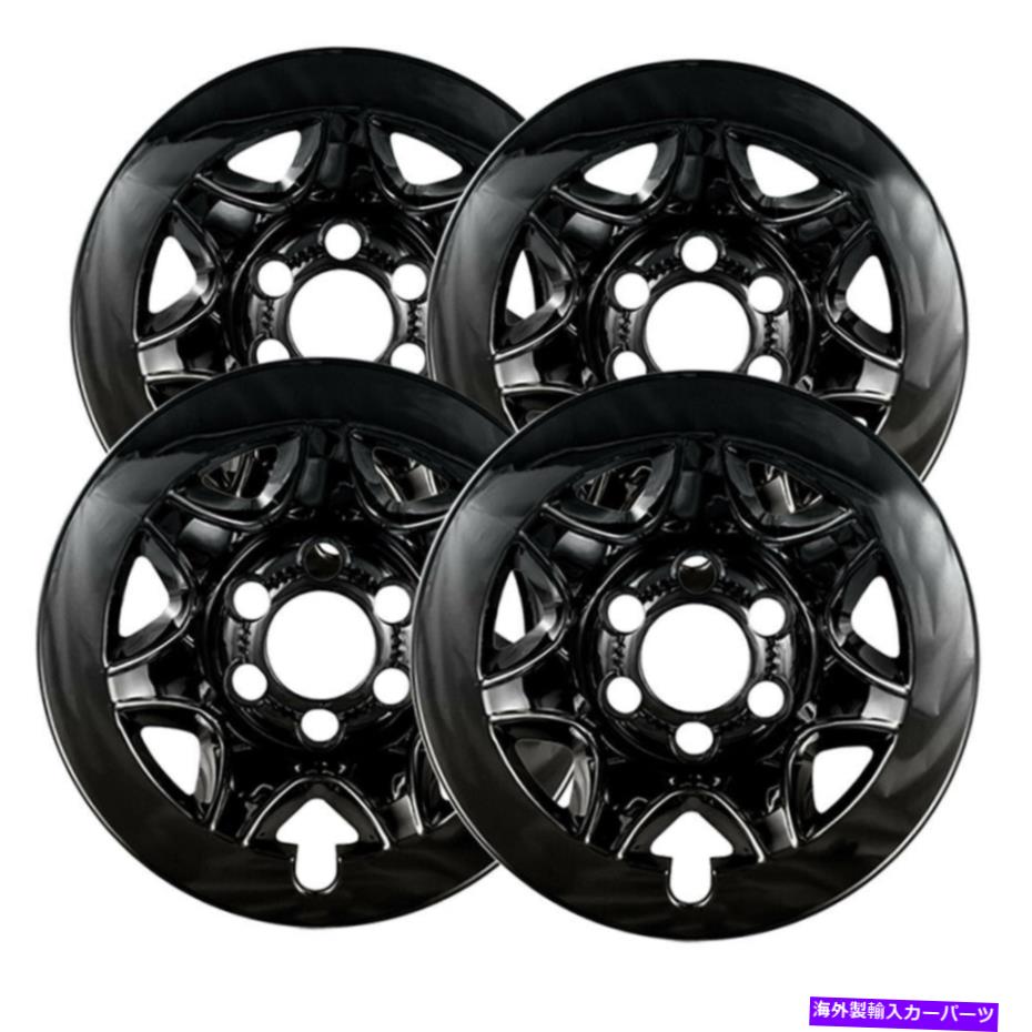 Wheel Covers Set of 4 2014-2015シボレーシルバラード1500(4個セット)のための17' グロスブラックホイールスキンカバー 17' Gloss Black Wheel Skin Covers for 2014-2015 Chevy Silverado 1500 (Set of 4) 【並行輸入品】|カスタムパーツ WORLD倉庫