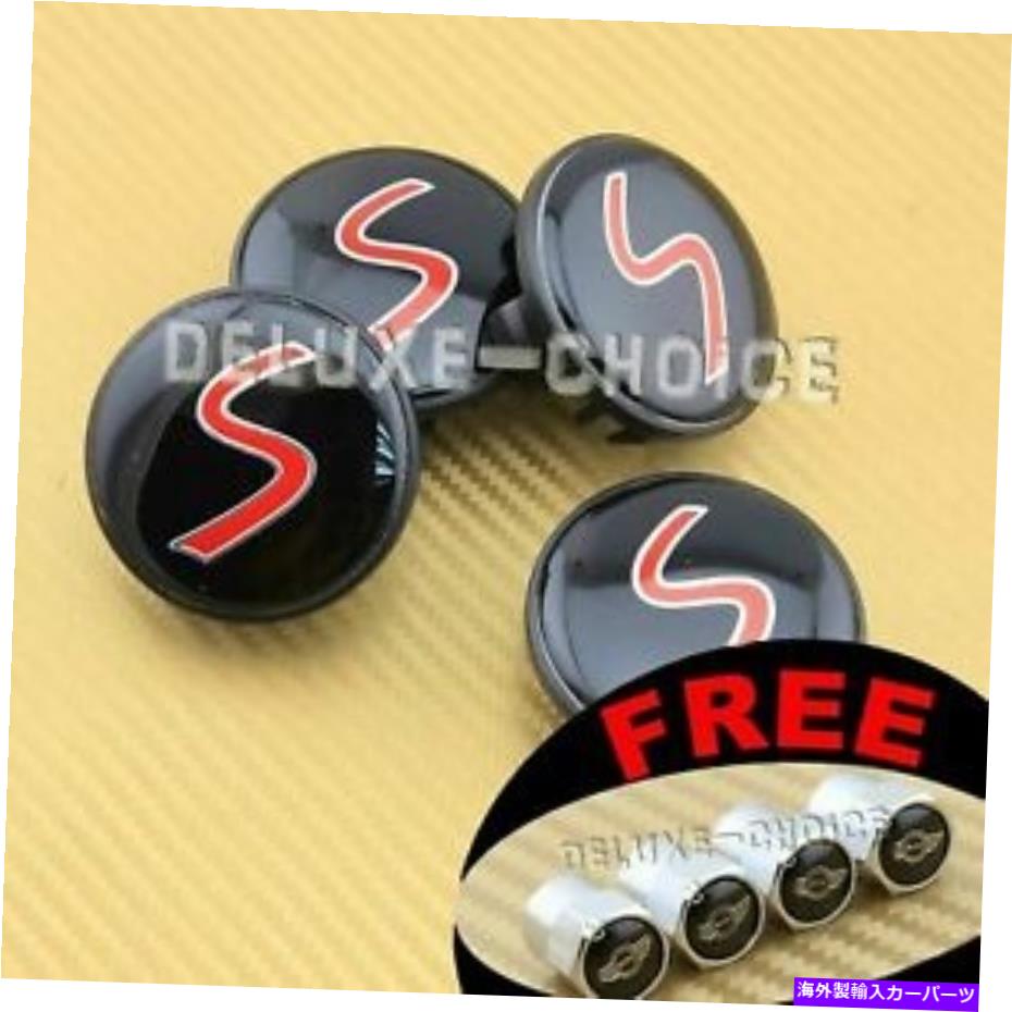 Wheel Covers Set of 4 工場出荷時の54ミリメートルのための4黒のロゴの車合金のリム・ホイールセンターハブキャップのセットはSを赤 Set of 4 Black logo Car Alloy Rim Wheel Center Hub Cap for factory 54mm red S 【並行輸入品】