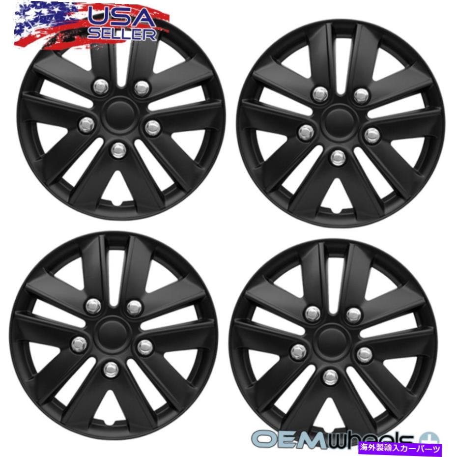 Wheel Covers Set of 4 4新しいOEMマットブラック14\