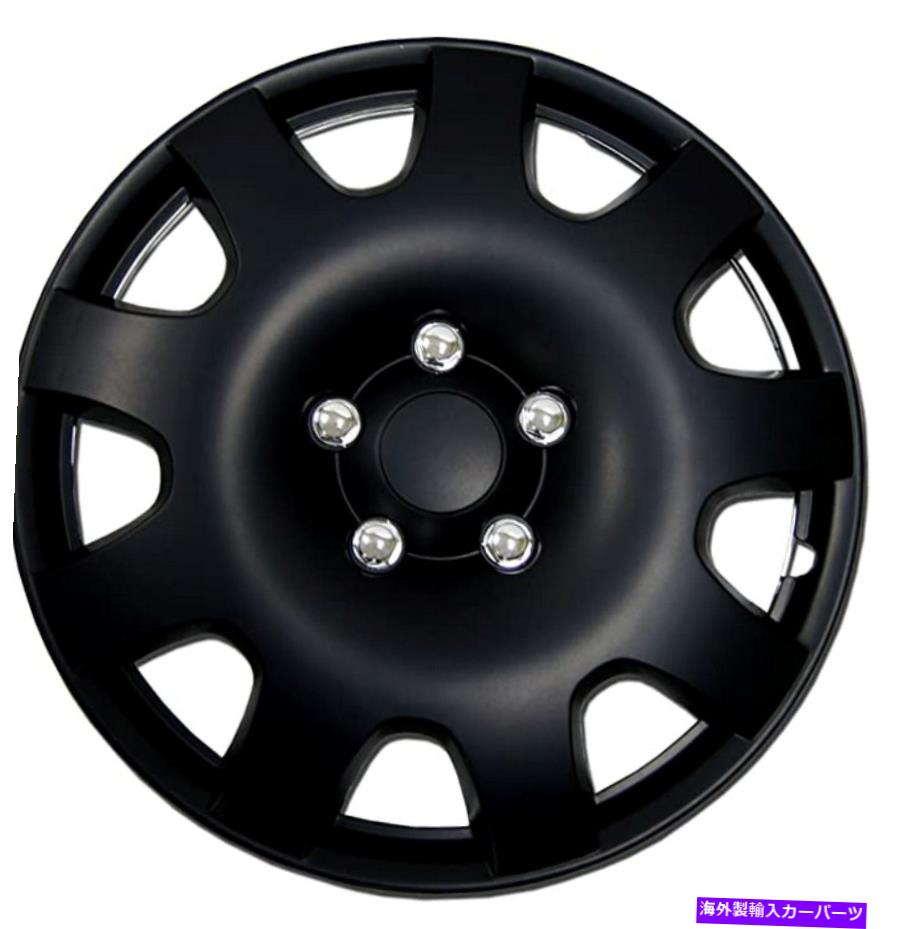 Wheel Covers Set of 4 TuningPros WSC-502B16ホイールキャップホイールスキンカバー16インチ4のマットブラックセット TuningPros WSC-502B16 Hubcaps Wheel Skin Cover 16-Inches Matte Black Set of 4 【並行輸入品】