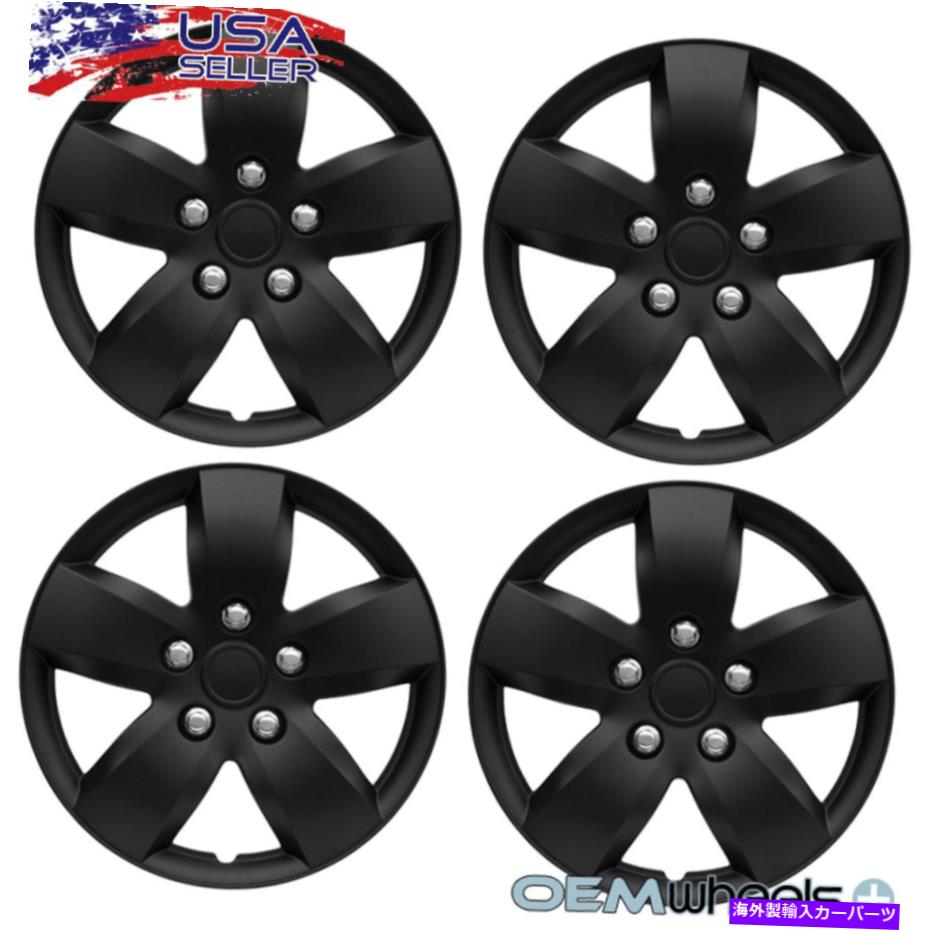 Wheel Covers Set of 4 新しいOEMマットブラック14\
