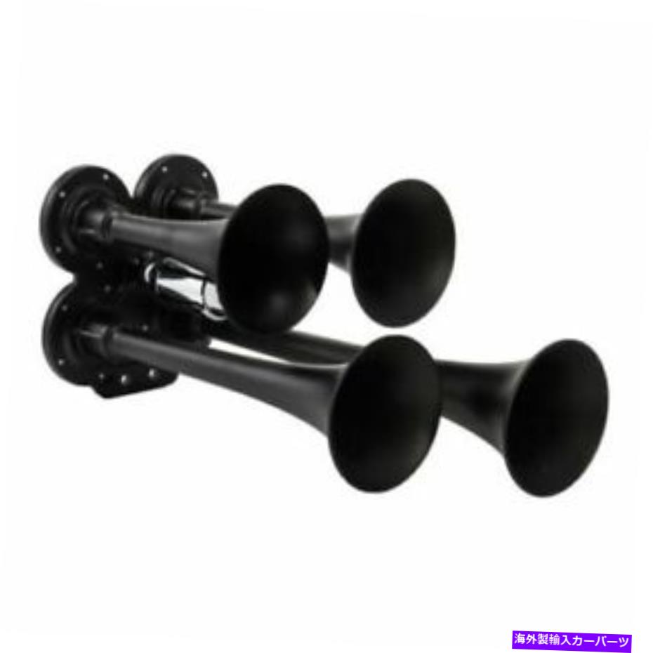 Train Horn Kleinnホーンズ4電磁弁NEWと141-1コンパクトブラックアロイ、クワッド、電車ホーン Kleinn Horns 141-1 Compact Black Alloy Quad Train Horn with 4 solenoid valve NEW 【並行輸入品】