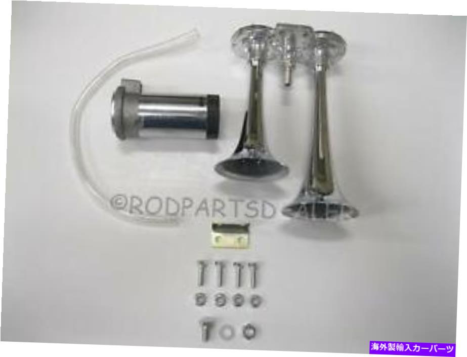 Train Horn 12V車のトラッククロームデュアルトランペットコンパクト電車エアホーンキット115デシベルLOUD 12ボルト 12v Car Truck Chrome Dual Trumpet Compact Train Air Horn Kit 115dB LOUD 12 volt 【並行輸入品】 29,601円