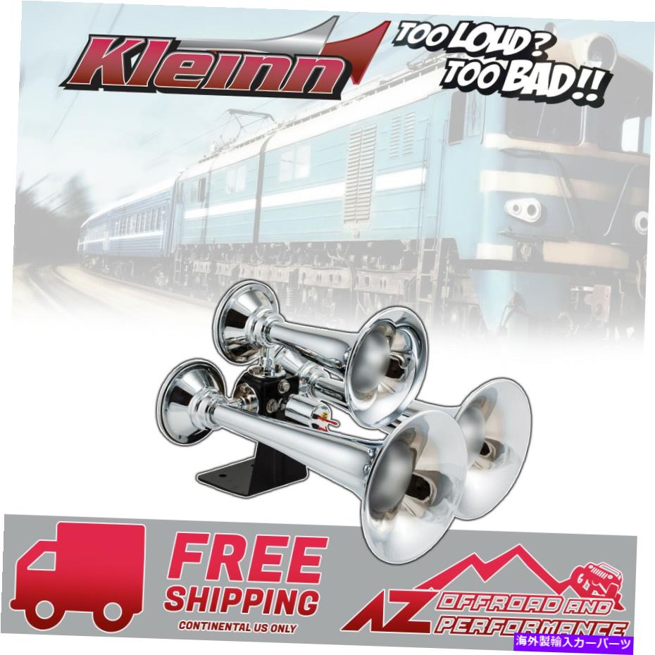 Train Horn KleinnエアホーンモデルクロムメッキABSトランペットと500トリプル電車ホーン Kleinn Air Horn Model 500 Triple Train Horn with Chrome Plated ABS Trumpets 【並行輸入品】