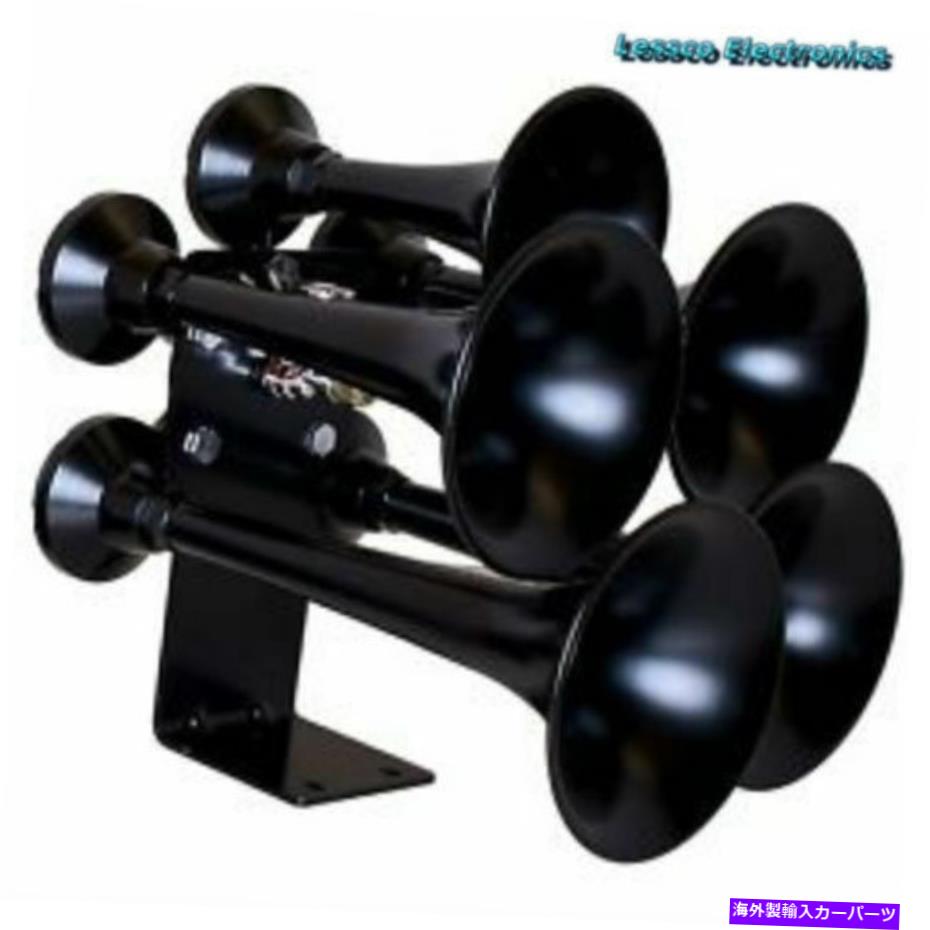 Train Horn HornBlastersカトリーナ5トランペットAH-C5BブラックメタルLOUD電車ホーン/バルブワットスムース HornBlasters Katrina 5 Trumpet AH-C5B Smooth Black Metal LOUD Train Horn w/valve 【並行輸入品】