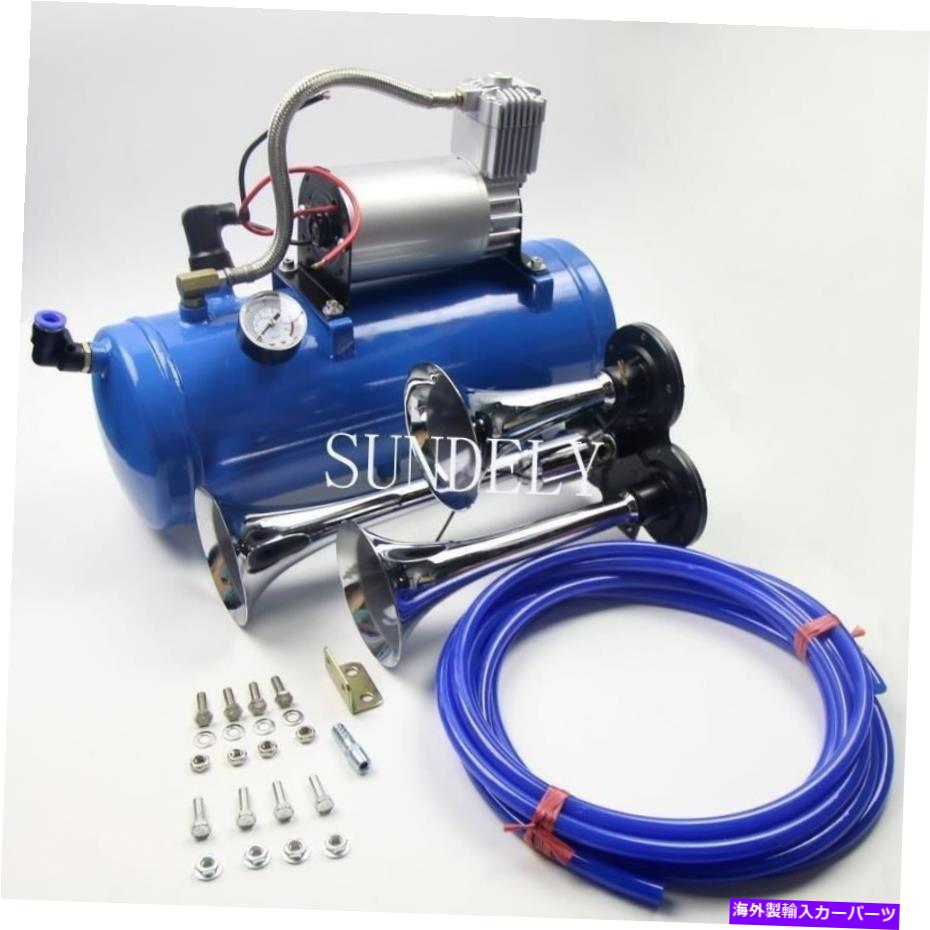 Train Horn 新着! 150 PSI 6リットルの空気圧縮機と3トリプルコンパクト電車エアホーン New! 3 Triple Compact Train Air Horn with 150 PSI 6 Liter Air Compressor 【並行輸入品】|カスタムパーツ WORLD倉庫