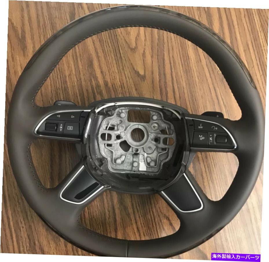 Steering Wheel Paddle Shifter 本物の2011から18アウディA8 D4マルチファンクションステアリングホイールとウッド Genuine 2011-18 Audi A8 D4 Multifunction Steering Wheel With Wood 【並行輸入品】