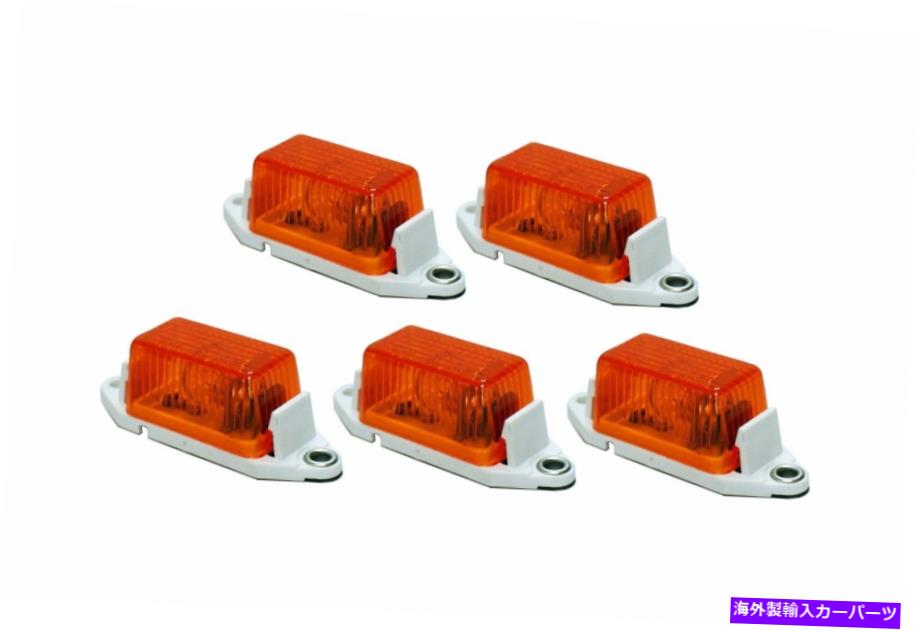 Side Marker クリニークアンバーサイドマーカーライト長方形トレーラートラック 5Pcs Amber Side Marker Lights Rectangle Trailer Truck 【並行輸入品】