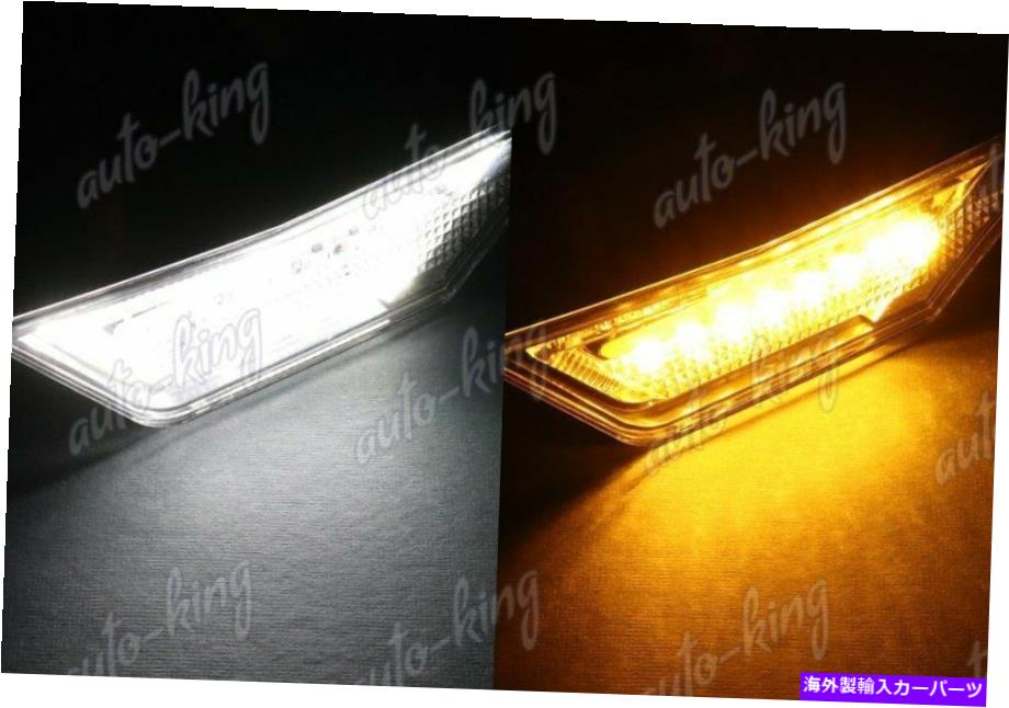 Side Marker 2016-2020ホンダシビッククリアレンズLEDバンパー用の信号サイドマーカーライトを回し For 2016-2020 Honda Civic Clear Lens LED Bumper Turn Signal Side Marker Lights 【並行輸入品】