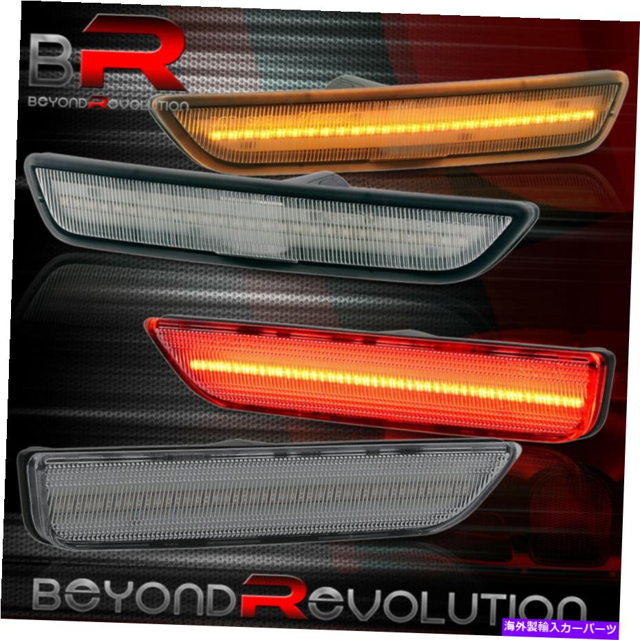 Side Marker 2010-2014フォードマスタングクリアレンズLEDフロントアンバーレッドリアサイドマーカーセット用 For 2010-2014 Ford Mustang Clear Lens Led Front Amber Red Rear Side Markers Set 【並行輸入品】｜カスタムパーツ WORLD倉庫