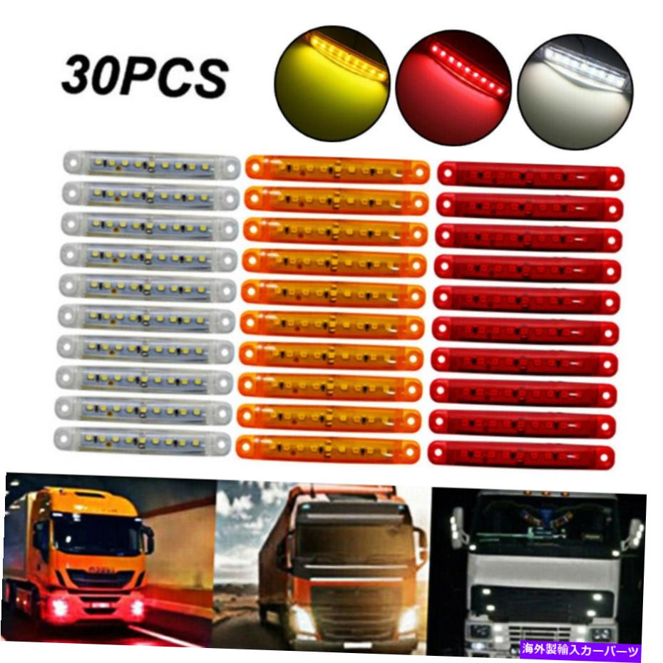 Side Marker 20枚の防水9 LEDバストラックトレーラーサイドマーカーインジケータライトレッド+アンバー 20pcs 9 LED Bus Truck Trailer Side Marker Indicators Lights Red+Amber Waterproof 【並行輸入品】