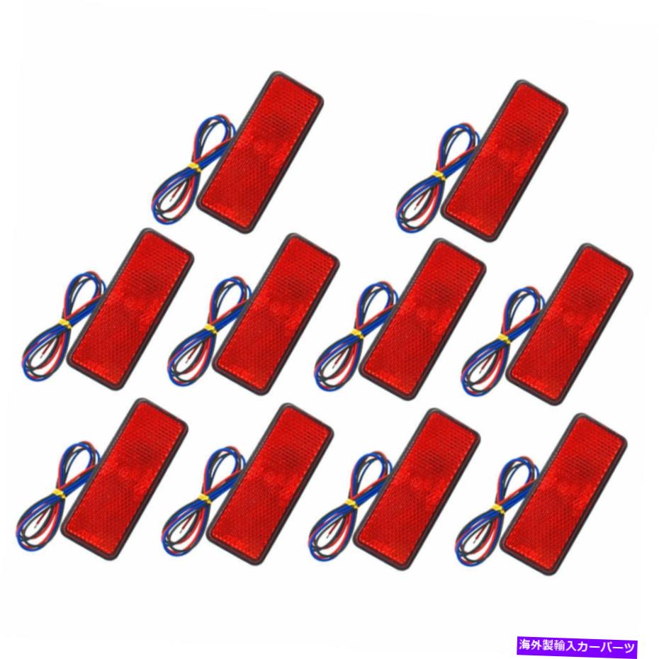 Side Marker 10倍24LEDサイドマーカーライト10PCSの長方形レッドパーフェクトフィット高輝度FE 10X 24LED Side Marker Light 10Pcs Rectangle Red Perfect Fit High Brightness FE 【並行輸入品】