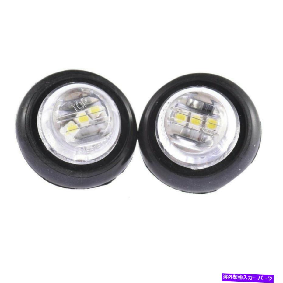 Side Marker 4X 12Vの概要ラウンドサイドマーカー3-LED白色光用のローリートラックトレーラーパート 4x 12V Outline Round Side Marker 3-LED White Light For Lorry Trailer Truck Part 【並行輸入品】