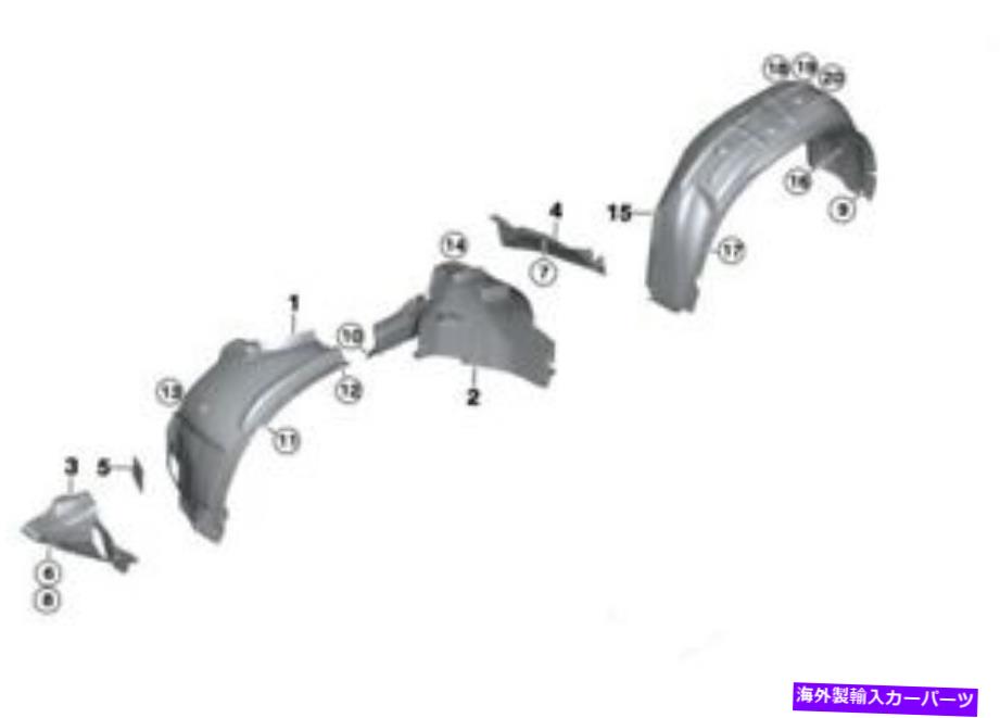 Fender Liner Splash BMW X5 F15 X5 M F85 14-16 OEMフェンダーライナースプラッシュガード51717290853フロント左 BMW X5 F15 X5 M F85 14-16 OEM Fender Liner Splash Guard 51717290853 Front Left 【並行輸入品】